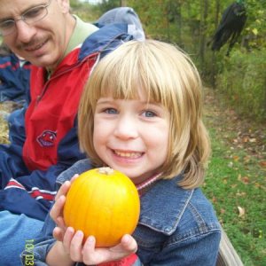 Mikayla, Jim & her pumpkin