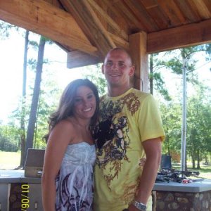 Me and my fiance at my daddys house this summer