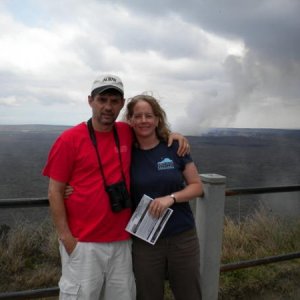 At the rim of the Kilauea crater in Hawaii Volcanoes National Park in July of 2010.