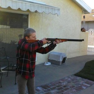 I gave my Nephew Jon  my Red Ryder BB gun the day I was diagnosed. I new my arm was not going to get better and I could not hold it up any more. He lo