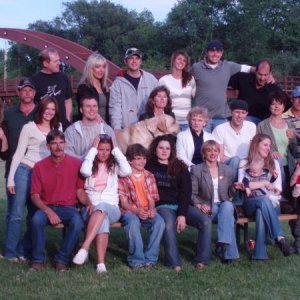 The whole crew.  Brother, sisters, husbands except mine, nieces, nephews, one great nephew, and Roger is the hairy four leged one.