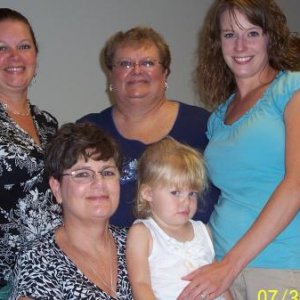 Amy (Kaye's daughter and CRT), Kaye, Julie (niece), Vickey (Kaye's sister) and Brooklynn (Vickey's granddaughter)