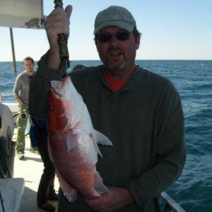 Dave and a red snapper, he had to throw it back they are out of season