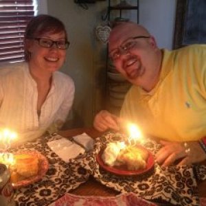 Roberta and Vince celebrating both their birthdays.