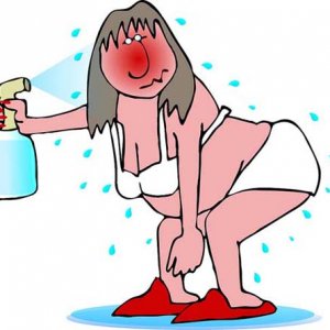 menopause hot flash night sweat cartoon